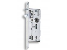 Zámek zadlabací K 106 obyčejný klíč- na posuvné dveře, bez převodu, 72/60, bílý zinek